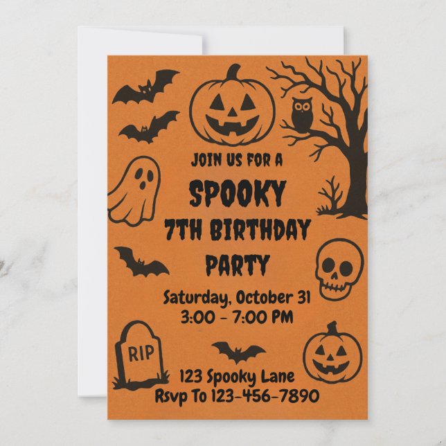 Spooky Halloween Birthday Invitation (Front)