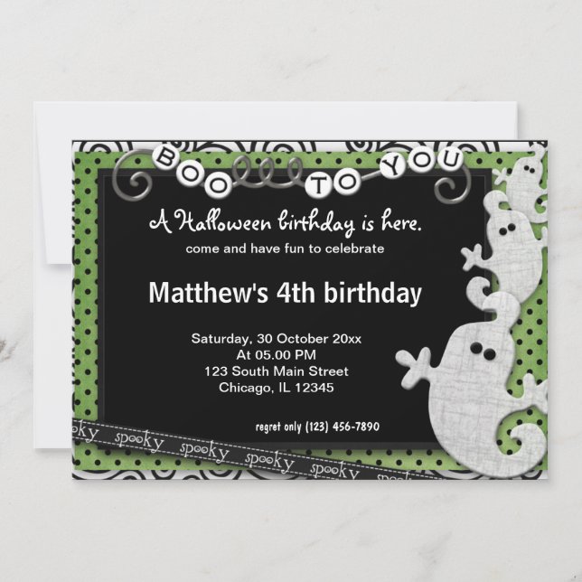 Spooky Halloween Birthday Invitation (Front)