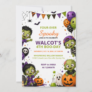 Spooky Halloween Birthday Invitation Editable