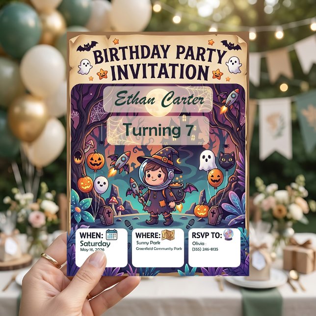 Spooky Halloween Birthday Invitations Customisable (Creator Uploaded)