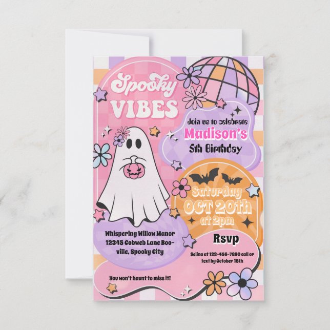 Spooky Halloween Birthday Party Invitation (Front)