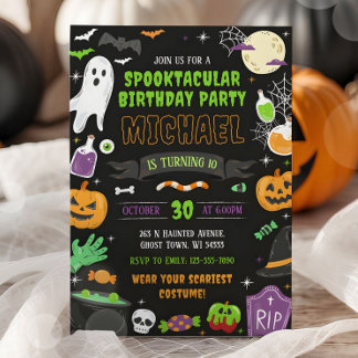 Spooky Halloween Birthday Party Invitation Kids
