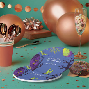 Spooky Halloween Birthday Party Paper Plate