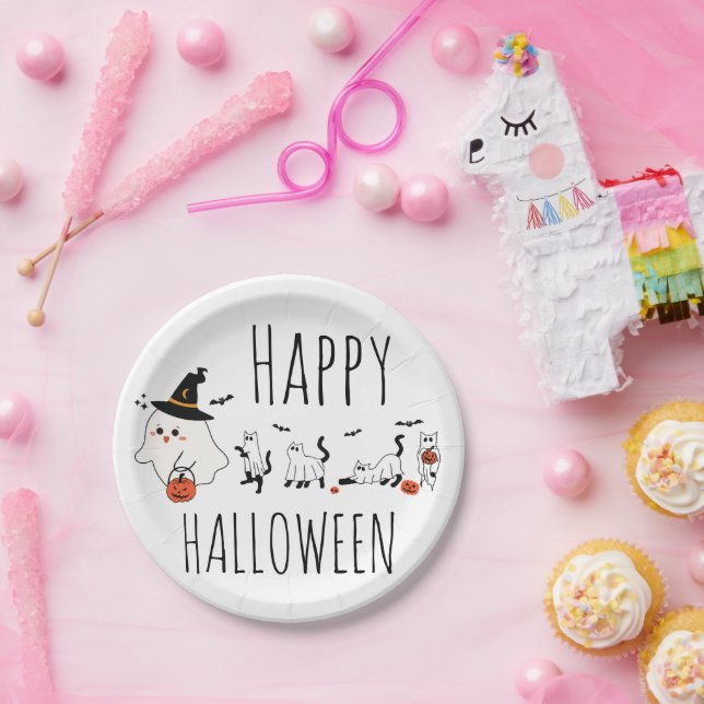 Spooky Halloween Birthday Party Paper Plate (Party)
