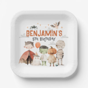 Spooky Halloween Birthday Party Paper Plates