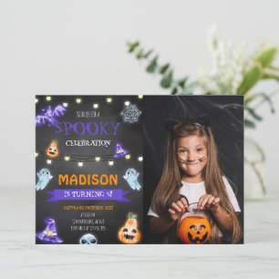 Spooky Halloween Birthday Photo Invitation