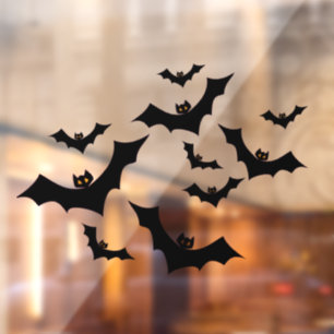 Spooky Halloween Black Bats Window Cling