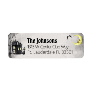 Spooky Halloween Black Cat Haunted House Address