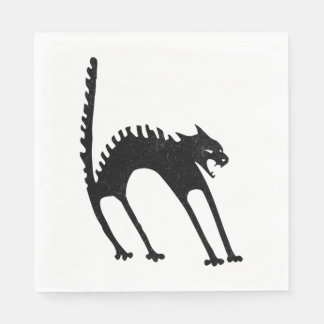Spooky Halloween Black Cat   Napkin