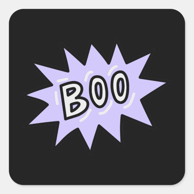 Spooky Halloween BOO Square Sticker (Front)