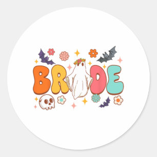 Spooky Halloween Bride To Be Bachelorette Party Ma Classic Round Sticker
