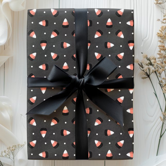 Spooky Halloween Candy Corn Pattern Wrapping Paper (Creator Uploaded)