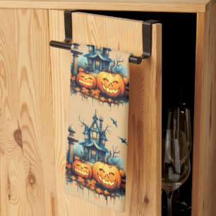 Spooky Halloween Castle Kitchen Towels
