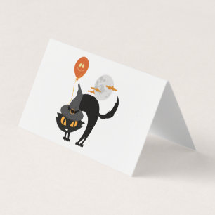 Spooky Halloween Cat Business Card