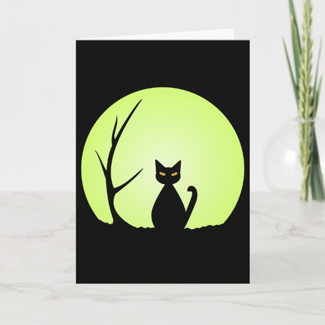 Spooky Halloween Cat Card (Front)