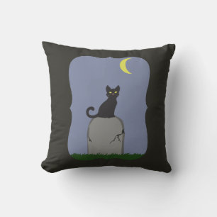 Spooky Halloween Cat Cushion