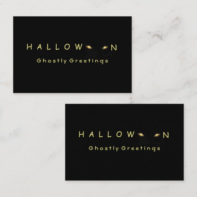Spooky Halloween Cat Eyes Business Card (Front/Back)