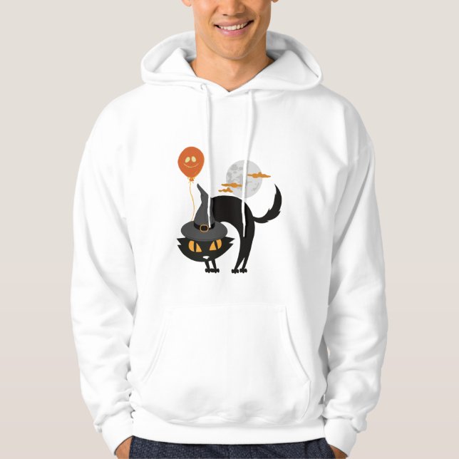Spooky Halloween Cat        Hoodie (Front)