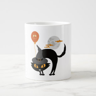 Spooky Halloween Cat Large Coffee Mug