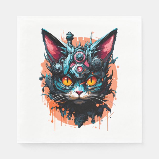 Spooky Halloween Cat   Napkin (Front)