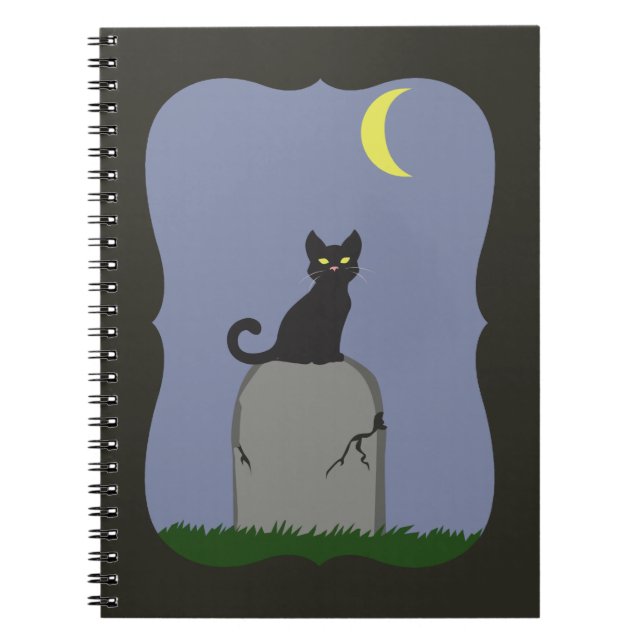 Spooky Halloween Cat Notebook (Front)