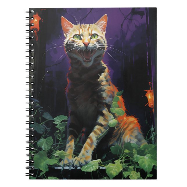 Spooky Halloween Cat Notebook (Front)