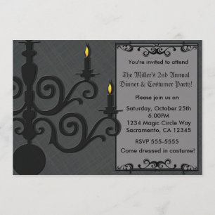 Spooky Halloween Chandelier Dinner Costume Party Invitation
