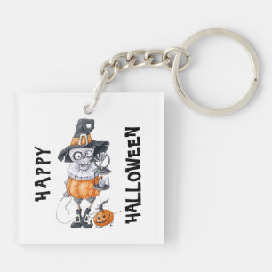 Spooky Halloween Character Custom Text Key Ring