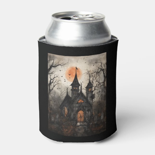 Spooky Halloween Church - Style 5 Sticker Can Cooler (Can Front)