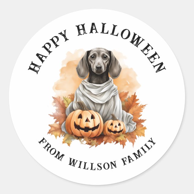 Spooky Halloween Classic Round Sticker (Front)