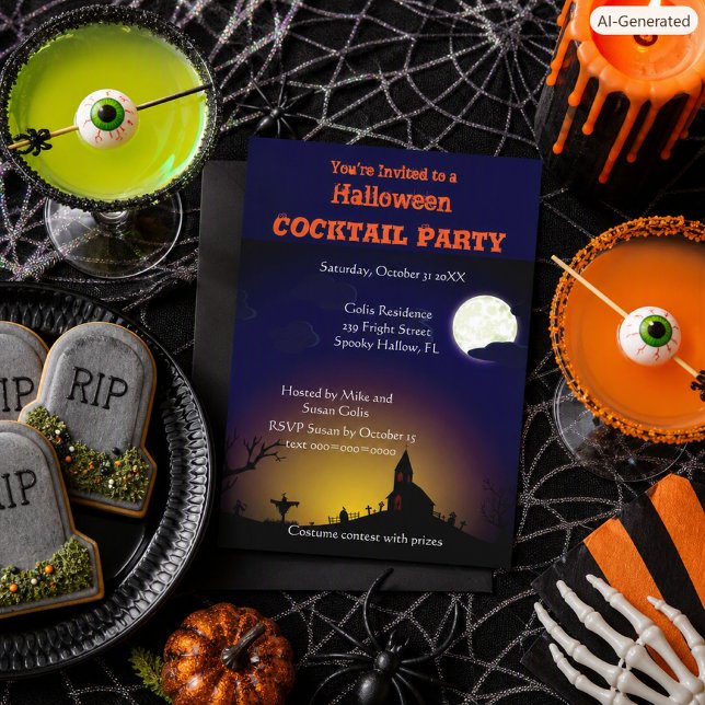 Spooky Halloween Costume Cocktail Party  Invitation (Creator Uploaded)