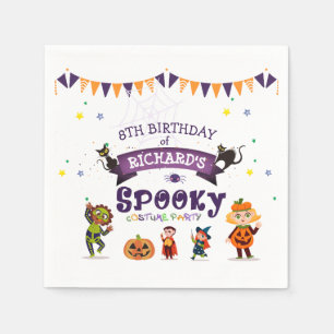 Spooky Halloween Costume Kids Birthday Party Napkin