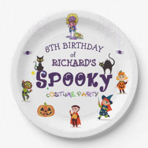 Spooky Halloween Costume Kids Birthday Party Paper Plate