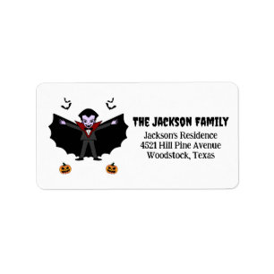Spooky Halloween Costume Party Dracula Vampire Label