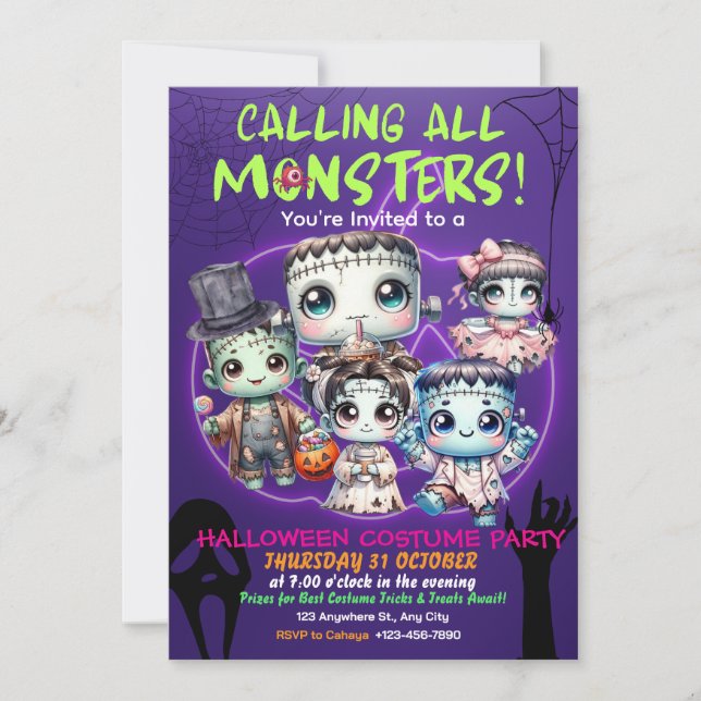 Spooky Halloween Costume Party Invitation (Front)