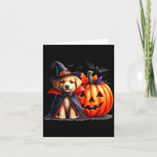 Spooky Halloween Costume Pumpkin Dog Card