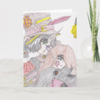 Spooky Halloween Couple Coloured Pencil Drawing