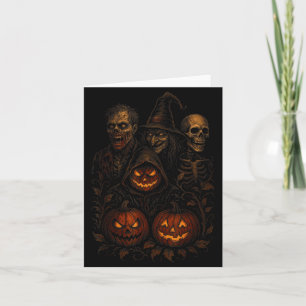 Spooky Halloween Creepy Pumpkin Scary Witch Zombie Card