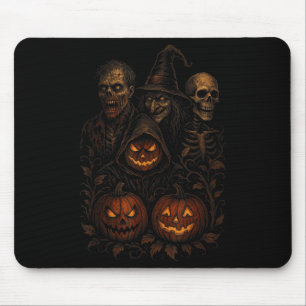 Spooky Halloween Creepy Pumpkin Scary Witch Zombie Mouse Mat