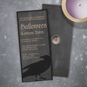 Spooky Halloween Crow Gothic Party Invitation