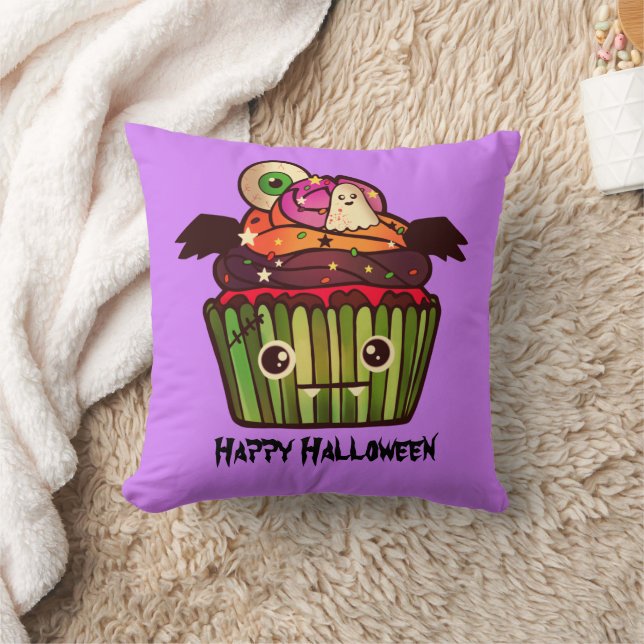 Spooky Halloween Cupcake Cushion (Blanket)