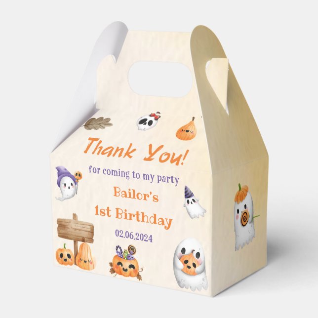 Spooky Halloween Cute Ghost  Favour Box (Front Side)