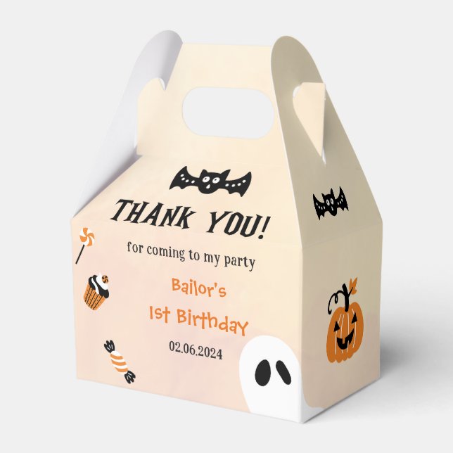 Spooky Halloween Cute Ghost Favour Boxes (Front Side)