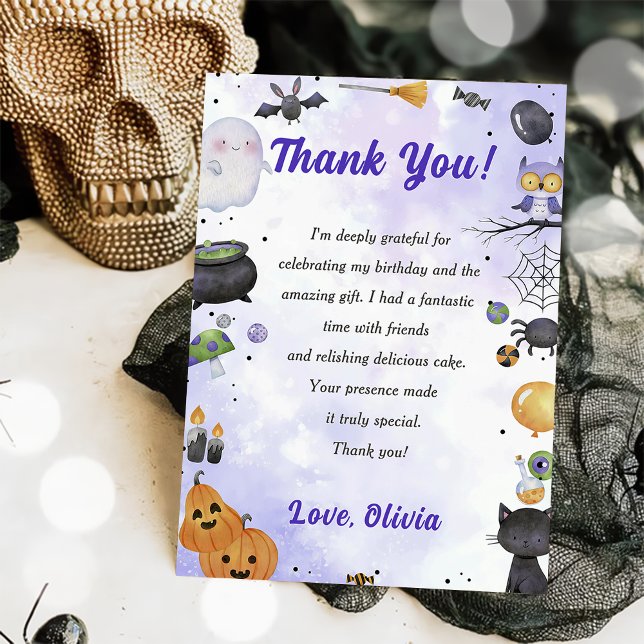  Spooky Halloween Cute Ghost Party Thank You Card  (Creator Uploaded)