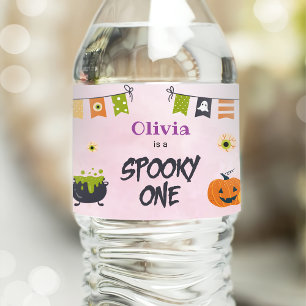 Spooky Halloween Cute Ghost  Water Bottle Label