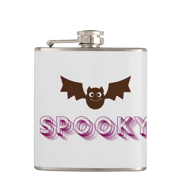 Spooky Halloween [Design Name] Custom Hip Flask –  (Front)