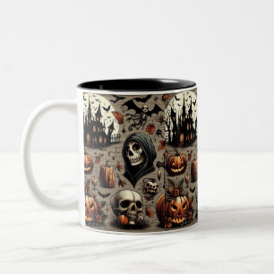Spooky Halloween Designs - Perfect for All Your Ha Two-Tone Coffee Mug