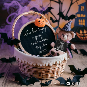 Spooky Halloween digital pregnancy announcement