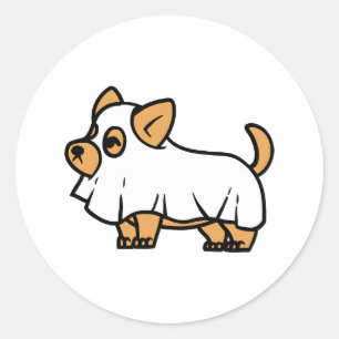 Spooky Halloween dog Classic Round Sticker