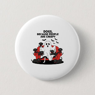 Spooky Halloween Dog Spooky Ghost 23 6 Cm Round Badge